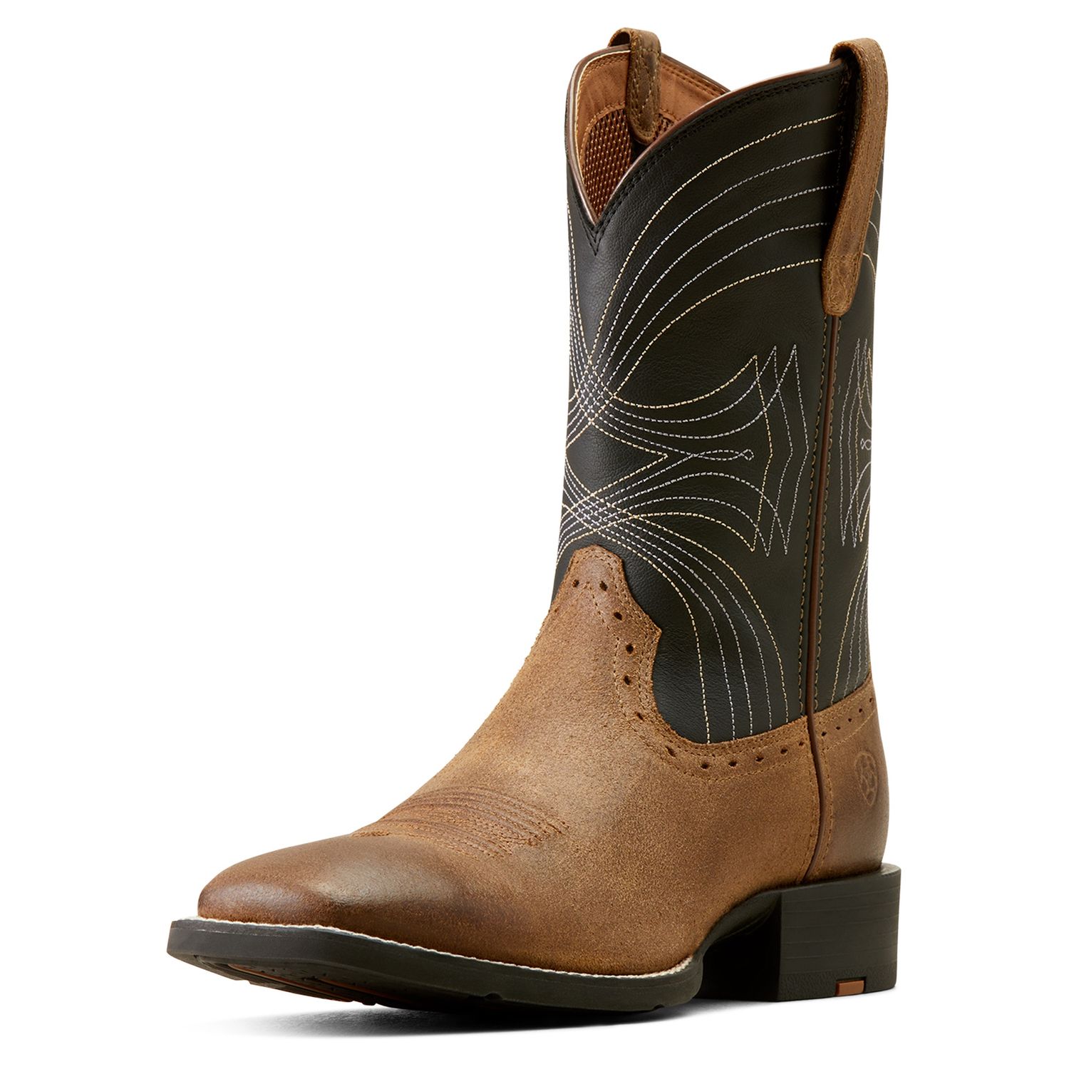ARIAT MENS SPORT WIDE SQUARE TOE BARLEY BROWN/MATT BLACK