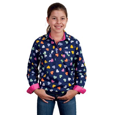 JUST COUNTRY GIRLS NAVY HEARTS WORKSHIRT