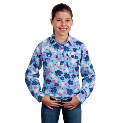 JUST COUNTRY GIRLS HARPER CORNFLOWER PAINTED WORKSHIRT