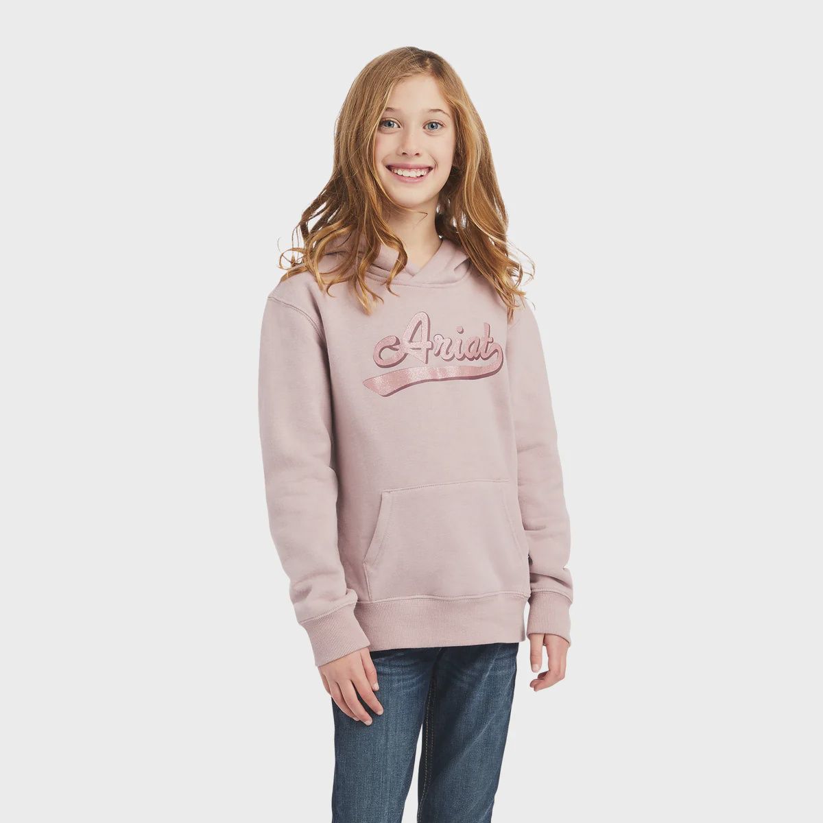REAL GLITTER LOGO HOOD LIGHT PINK