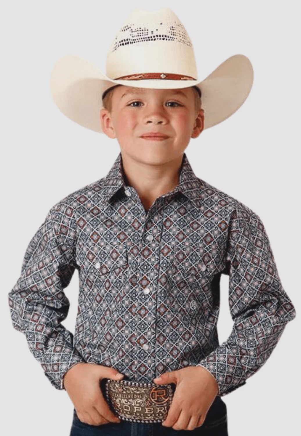 ROPER BOYS AMARILLO SHIRT GREY