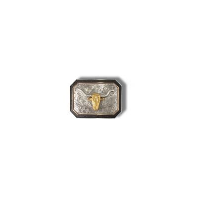 RECTANGLE LONGHORN MOTIF BUCKLE