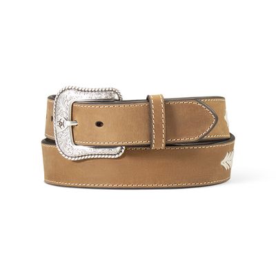 ARIAT MENS FLORAL TABS CONCHOS LACE BELT