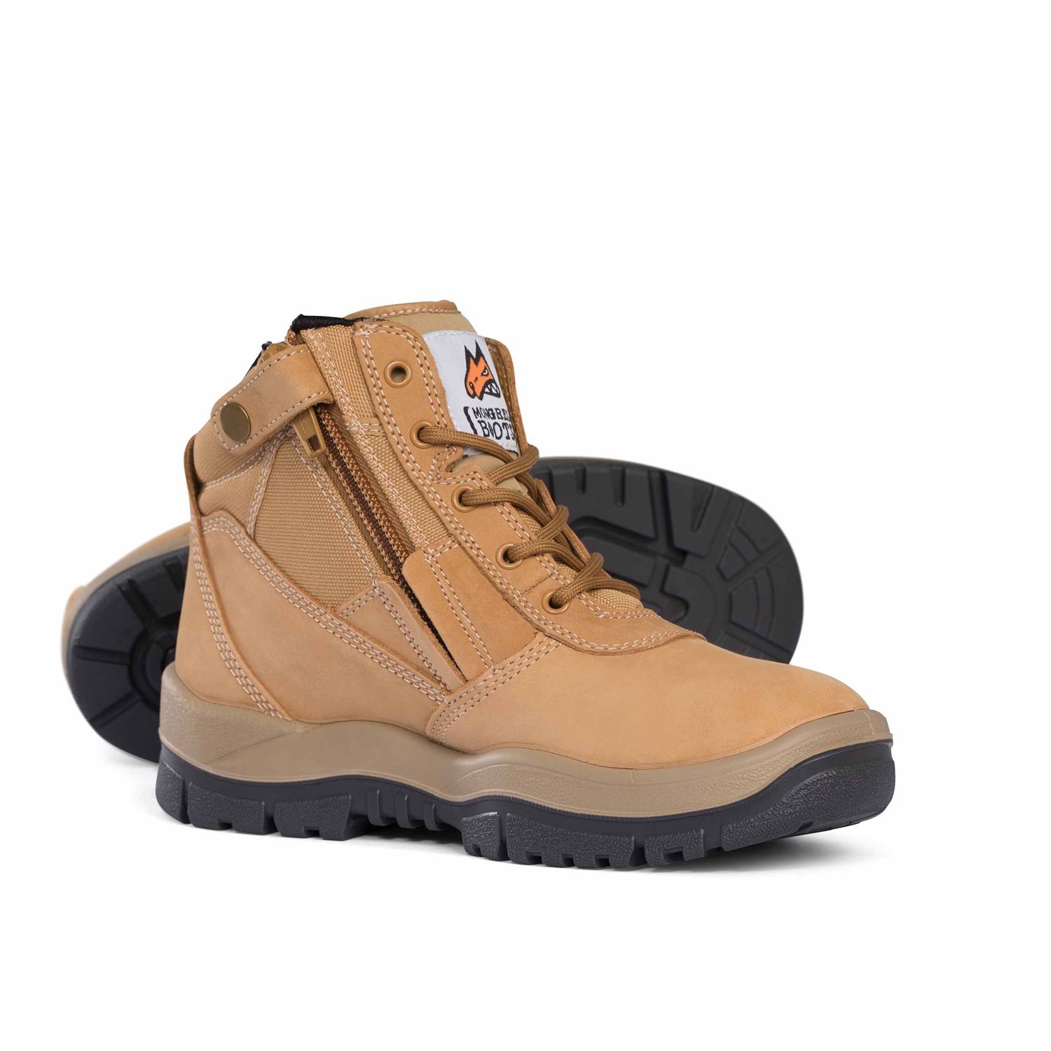 Wheat ZipSider Steel toe safety Boot ., Size: 3