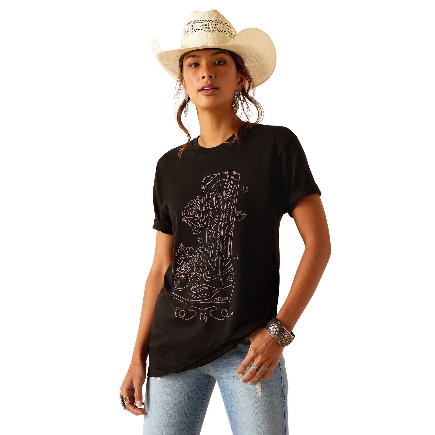 ARIAT WOMENS TALL BOOT SKETCH T-SHIRT., Size: XS