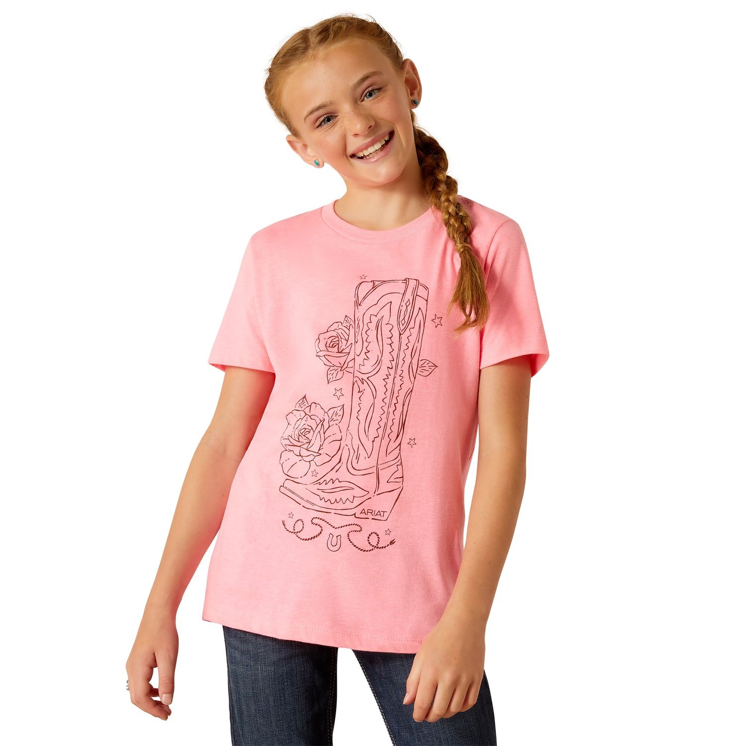 ARIAT GIRLS BOOT SKETCH T-SHIRT., Size: XS