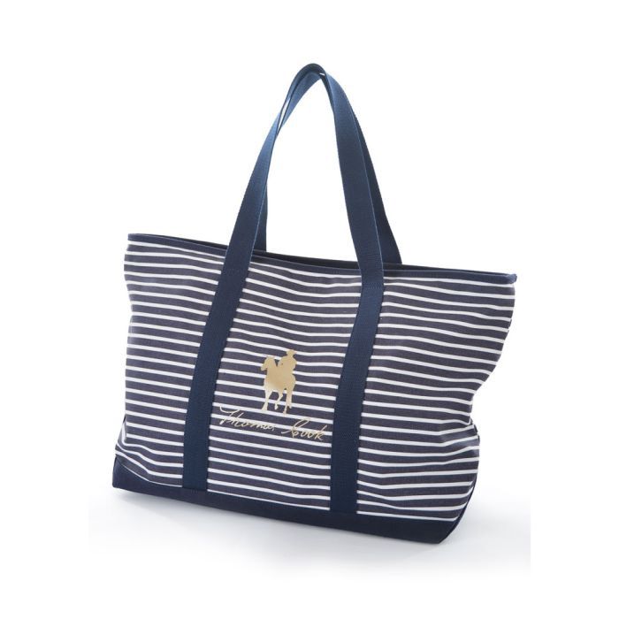 STRIPE ZIP LOGO TOTE