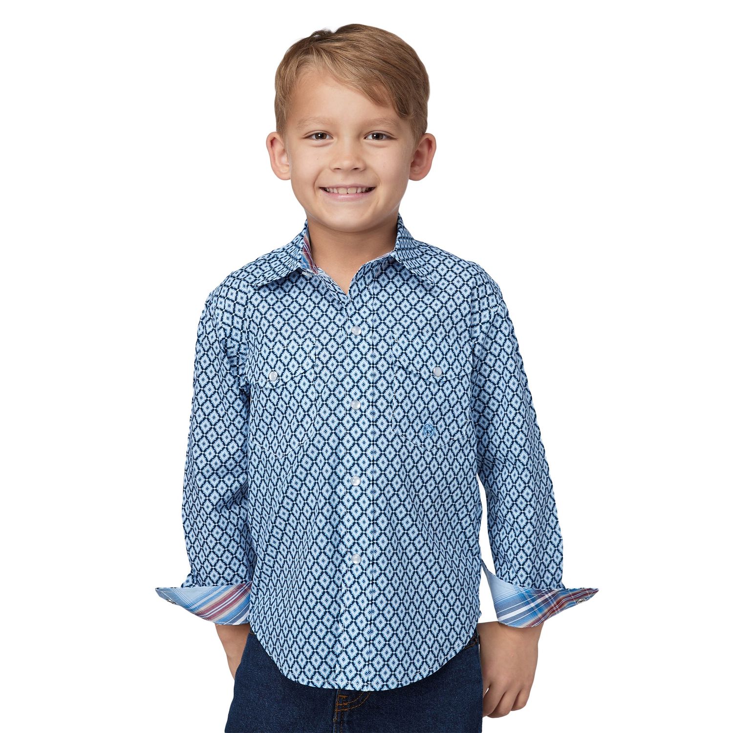 ROPER BOYS AMARILLO COLLECTION BLUE PRINT SHIRT