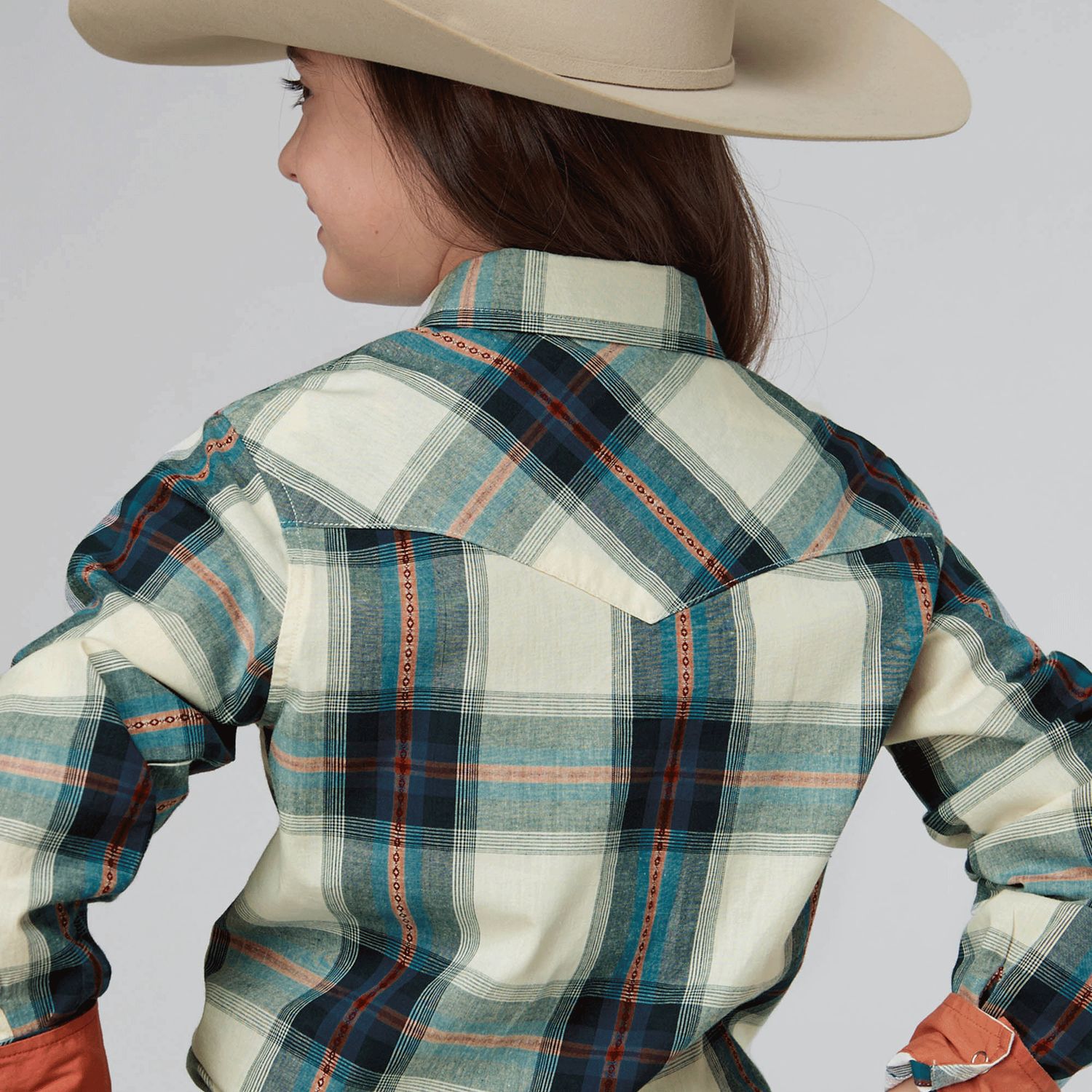 ROPER GIRLS WEST MADE COLLECTION MULTI PLAID SHIRT