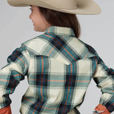 ROPER GIRLS WEST MADE COLLECTION MULTI PLAID SHIRT