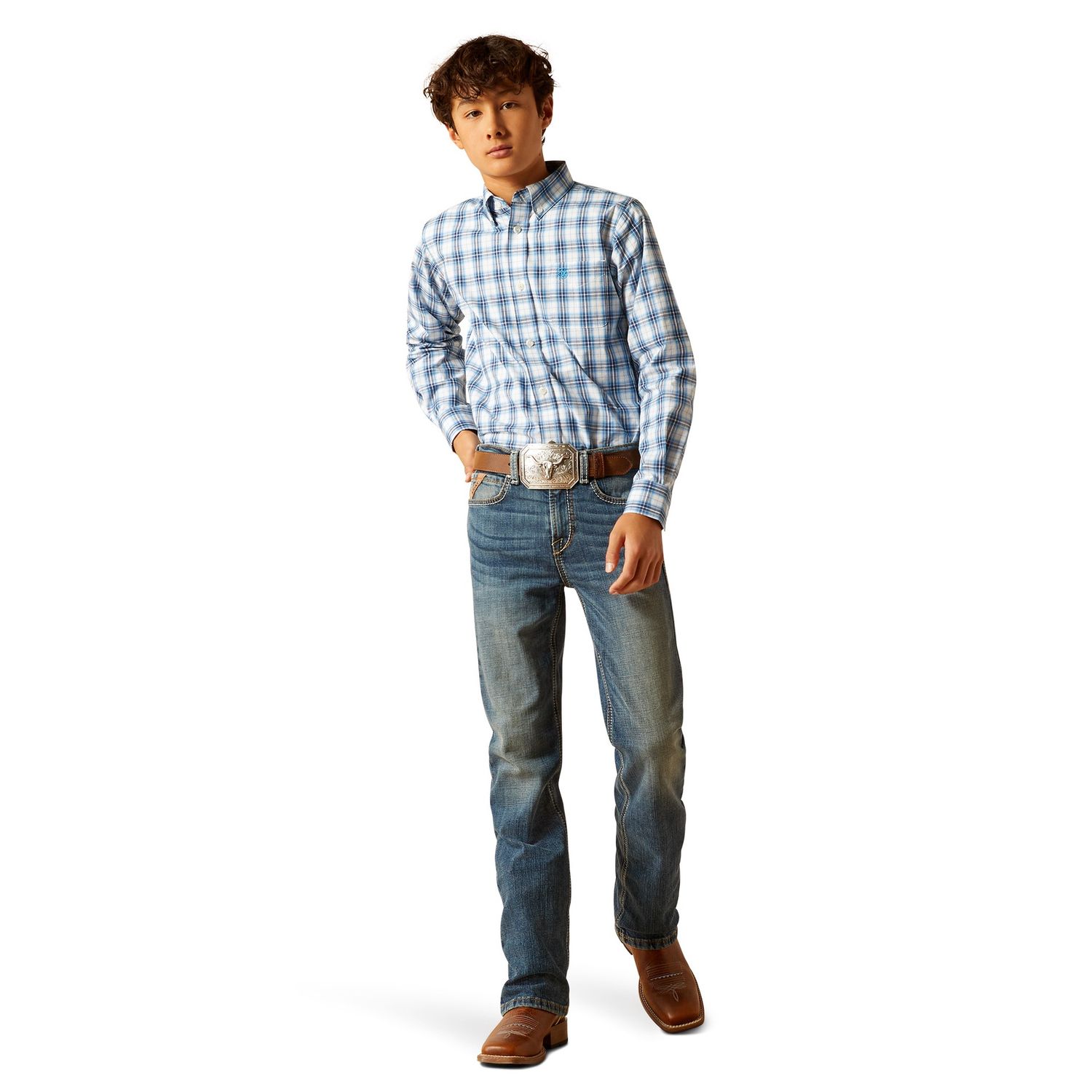 ARIAT BOYS SEBASTIAN WAVE BOOT CUT JEAN