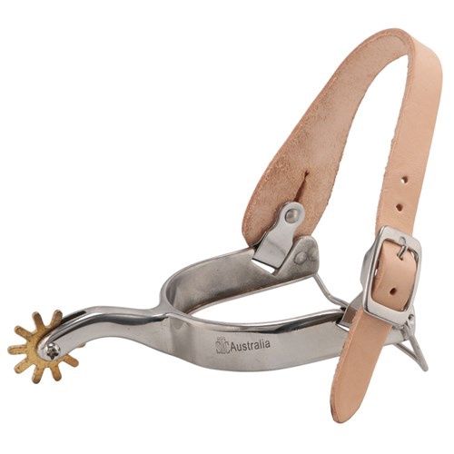 ROCKY CAMP DRAFT SPURS W/LEATHER STRAPS
