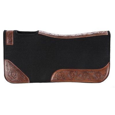 FORT WORTHFLORAL TOOLED FELT SADDLE PAD