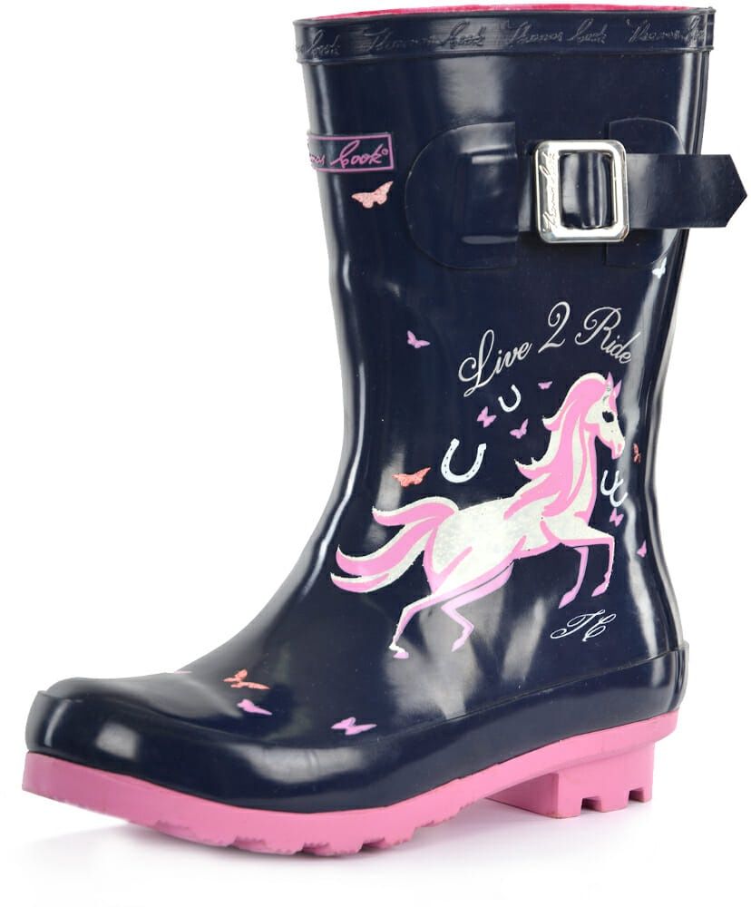 KIDS NAVY PONY GUMBOOT