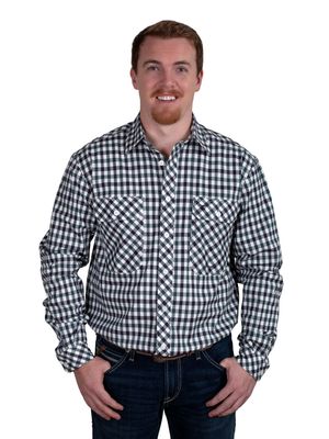 JUST COUNTRY MENS AUSTIN NAVY GREEN CHECK SHIRT