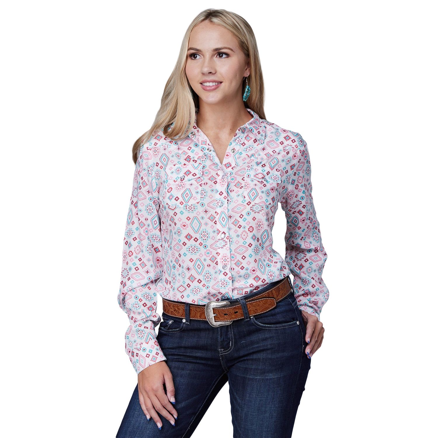 ROPER WOMENS FIVE STAR COLLECTION MULTI SHIRT