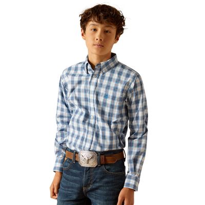 ARIAT BOYS PRO PHOENIX LS SHIRT BLUE