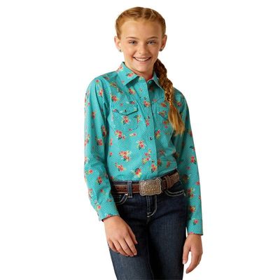 ARIAT GIRLS ESMERELDA SNAP LS SHIRT