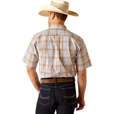 ARIAT MENS PRO DENZEL SHORT SLEEVE SHIRT BEIGE