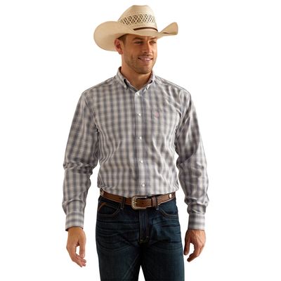 ARIAT MENS WRINKLE FREE OTTO LS SHIRT GRAY