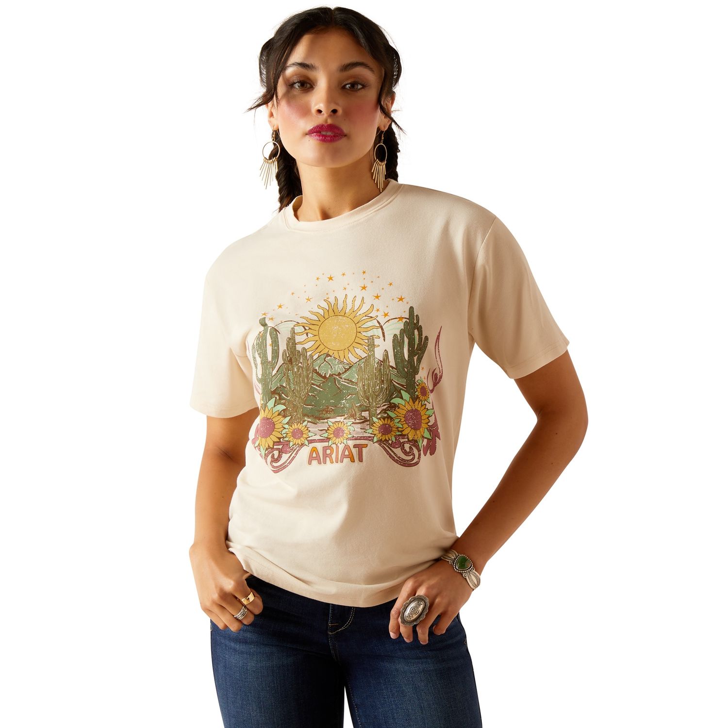 ARIAT WOMENS DESERT SAND DREAMING T-SHIRT, Size: XS