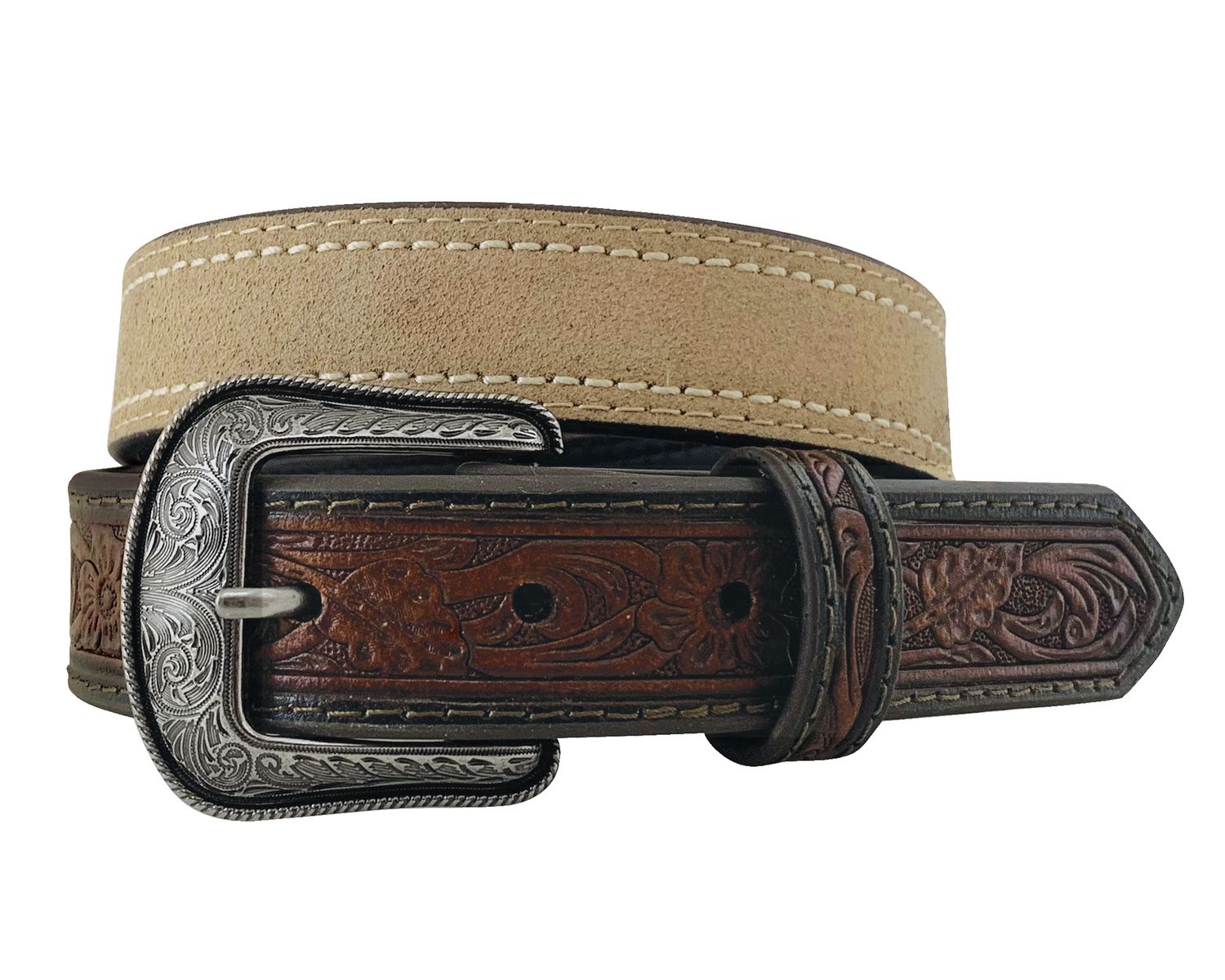 ROPER BOYS EMBOSSED TABS LEATHER BELT 1777300, Size: 18.0