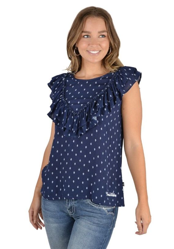 WMNS MADDIE BLOUSE, Colour: NAVY, Size: 12
