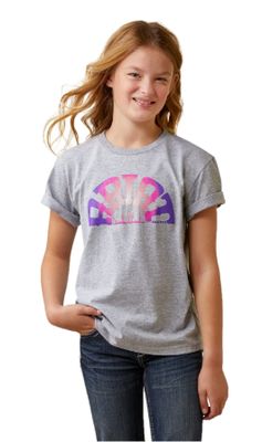 ARIAT GIRLS RAINBOW SUNSET SS TEE