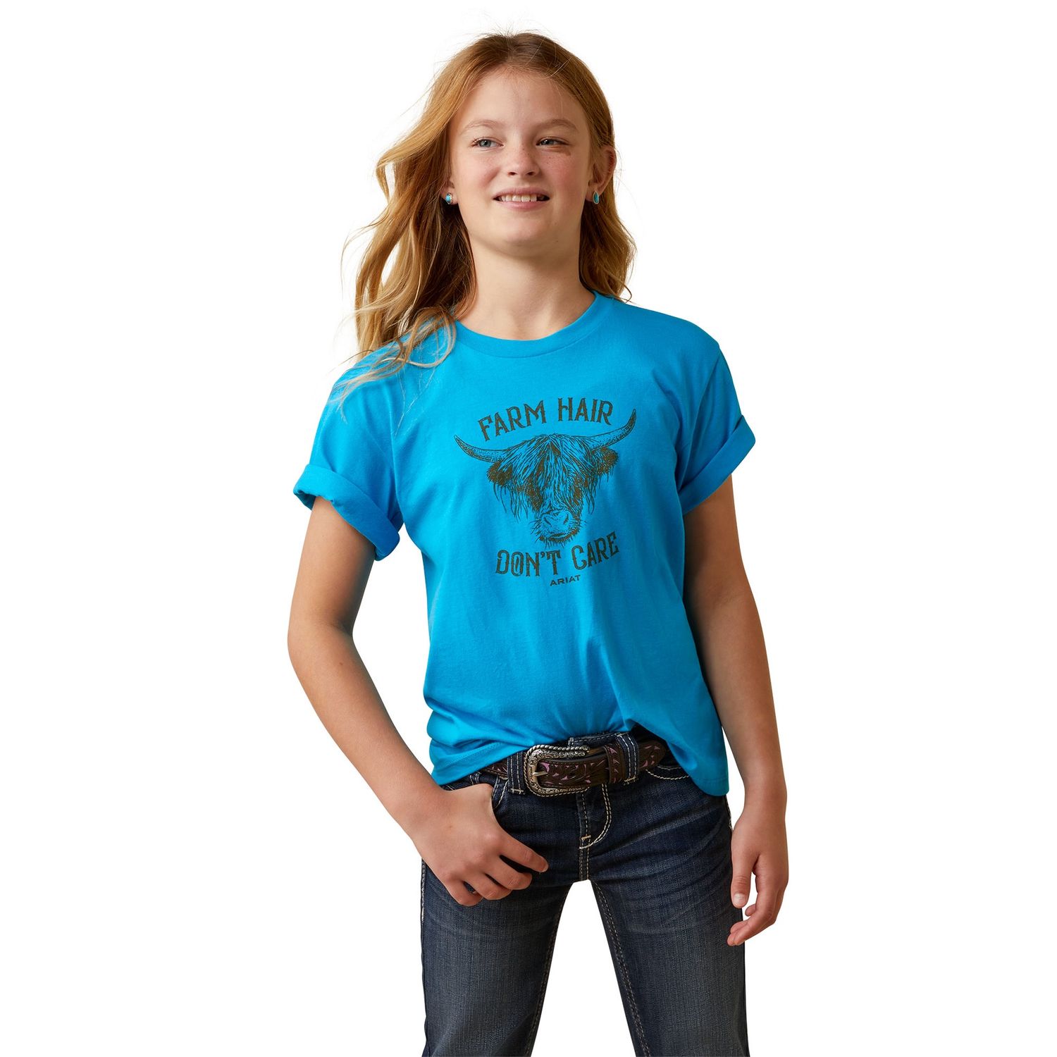 ARIAT GIRLS FARM HAIR SS TEE