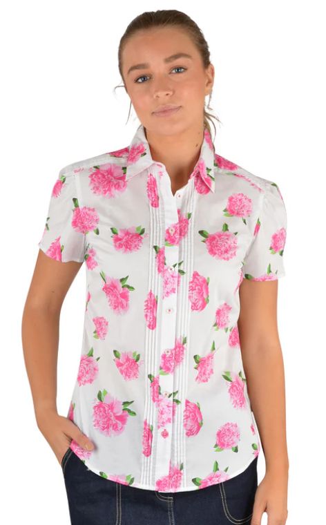 WMNS ANNIE PIN TUCK S/S SHIRT, Size: 8
