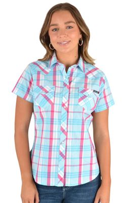 WMNS ADABELLE CHECK WESTERN S/S SHIRT