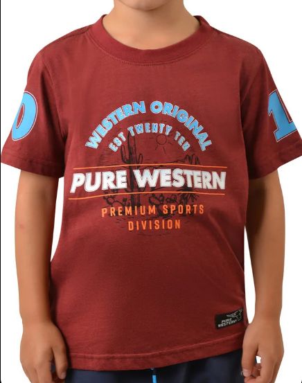 BOYS LOUIS S/S TEE, Colour: RED MARLE, Size: 6