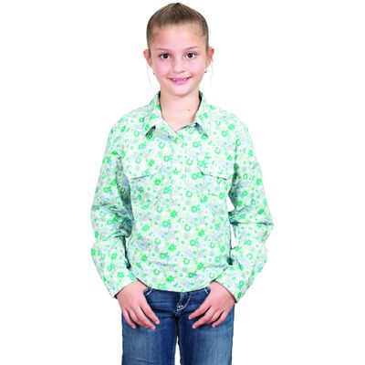 JUST COUNTRY GIRLS HARPER LONG SLEEVE WORKSHIRT JACRANDA DAISIES