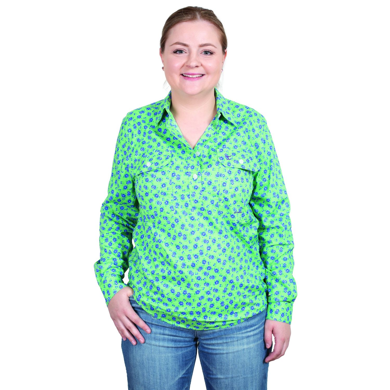 JUST COUNTRY WOMENS GEORGIE LONG SLEEVE WORKSHIRT IVY VIOLETS