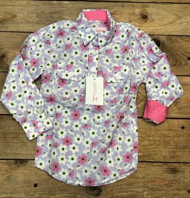 JUST COUNTRY GIRLS HARPER L/S WORKSHIRT LILAC DAISIES