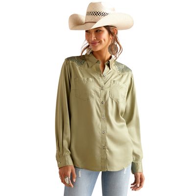 ARIAT WOMENS ERIKA L/S SHIRT SAGE GREEN