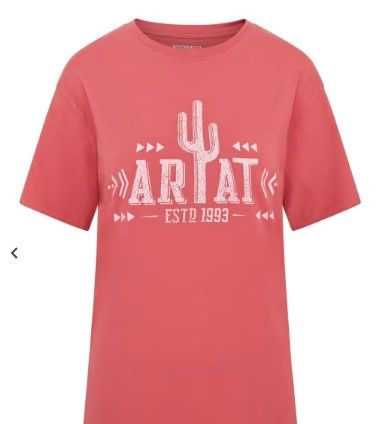 ARIAT WOMENS CACTUS LOGO SS T-SHIRT SLATE ROSE