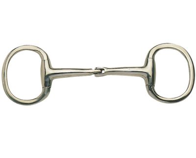 EGGBUTT SNAFFLE BIT W/HINGED MOUTH &amp; FLAT RINGS