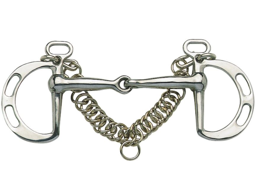 KIMBLEWICK BIT W/JOINTED MOUTH &amp; SLOTTED CHEEKS.