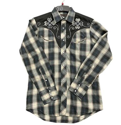 ROPER MENS KARMAN SPECIAL STYLE COLLECTION LS PLAID GREY.