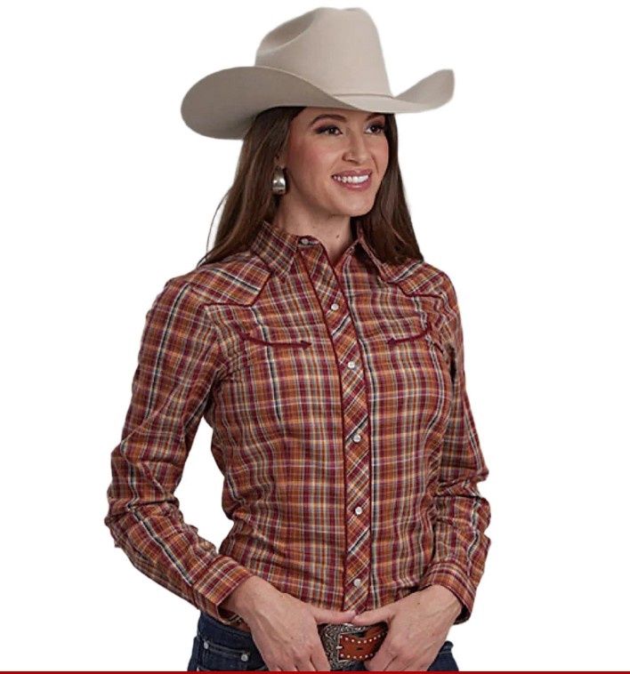 ROPER WOMENS KARMAN SPECIAL STYLE COLLECTION LS PLAID MULTI.