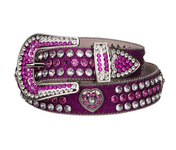 LADIES WESTERN PURPLE GLITTER BELT