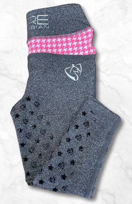 BARE YOUTH PERFORMANCE TIGHTS -GREY/PINK HOUNDSTOOTH