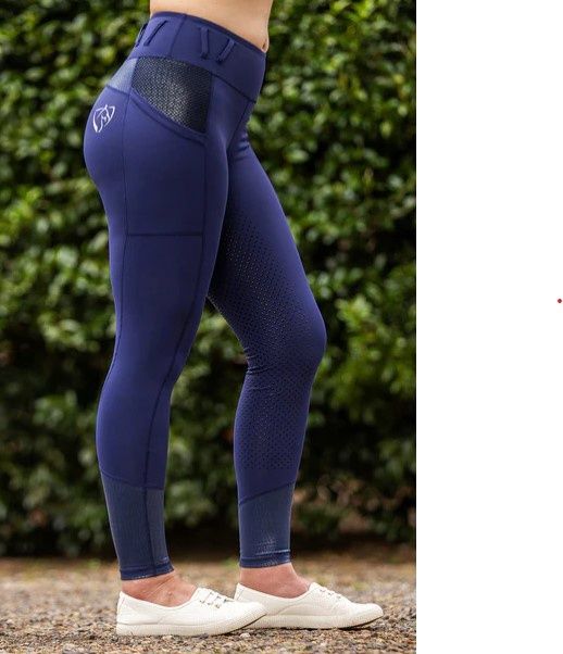 BARE EQUESTRIAN PERFORMANCE RIDING TIGHT NAVY CROC