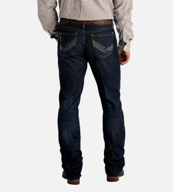 CINCH MENS IAN STRETCH JEANS MB59736001, Leg Length: 34, Size: 27