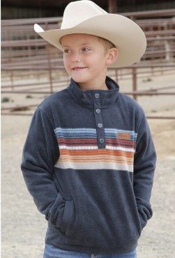 CINCH BOYS NAVY POLAR FLEECE JUMPER