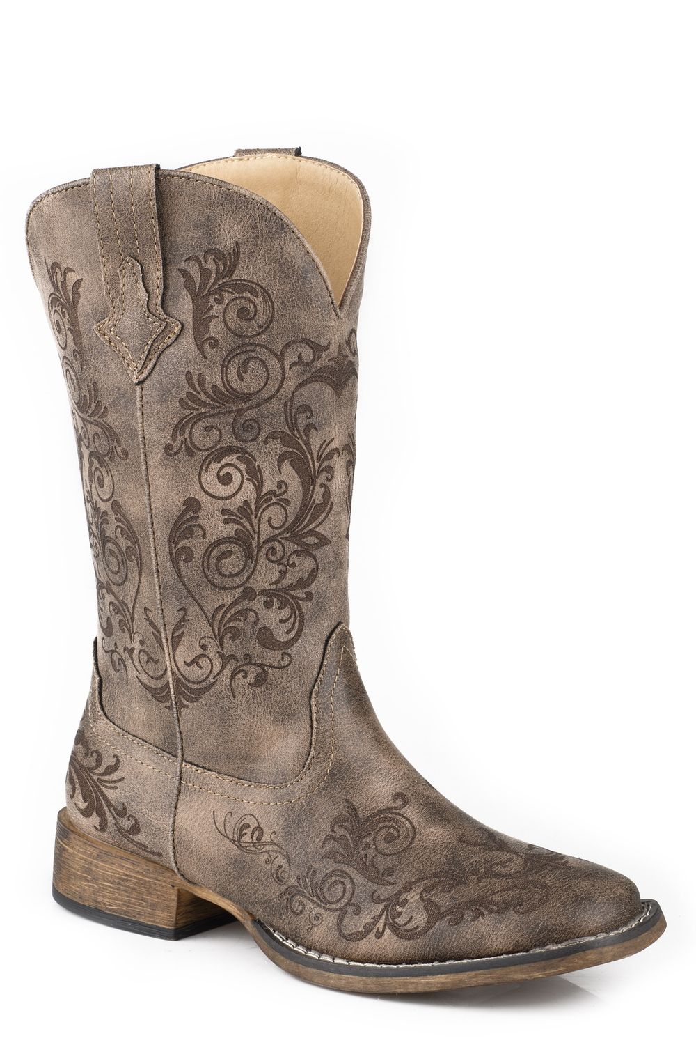 ROPER WOMENS BAILEY LASER BROWN BOOT