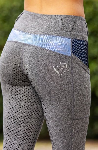 BARE EQUESTRIAN YOUTH PERFORMANCE TIGHTS PERIWINKLE