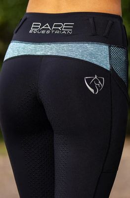 BARE EQUESTRIAN BARE BABES RIDING TIGHTS NEON BLUE