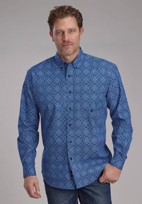 ROPER MENS AMARILLO COLLECTION SHIRT BLUE